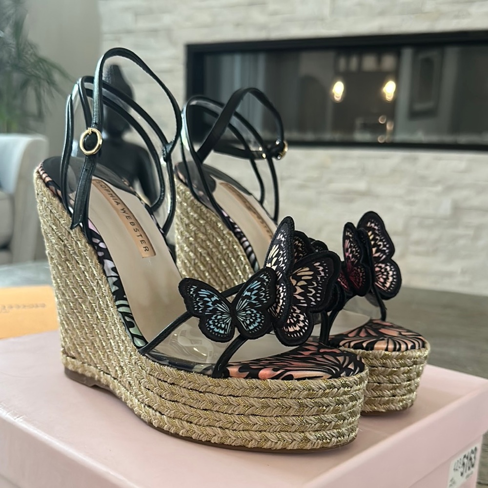 Sophia Webster Butterfly Platform Wedges Size 39 - Picture 2 of 5